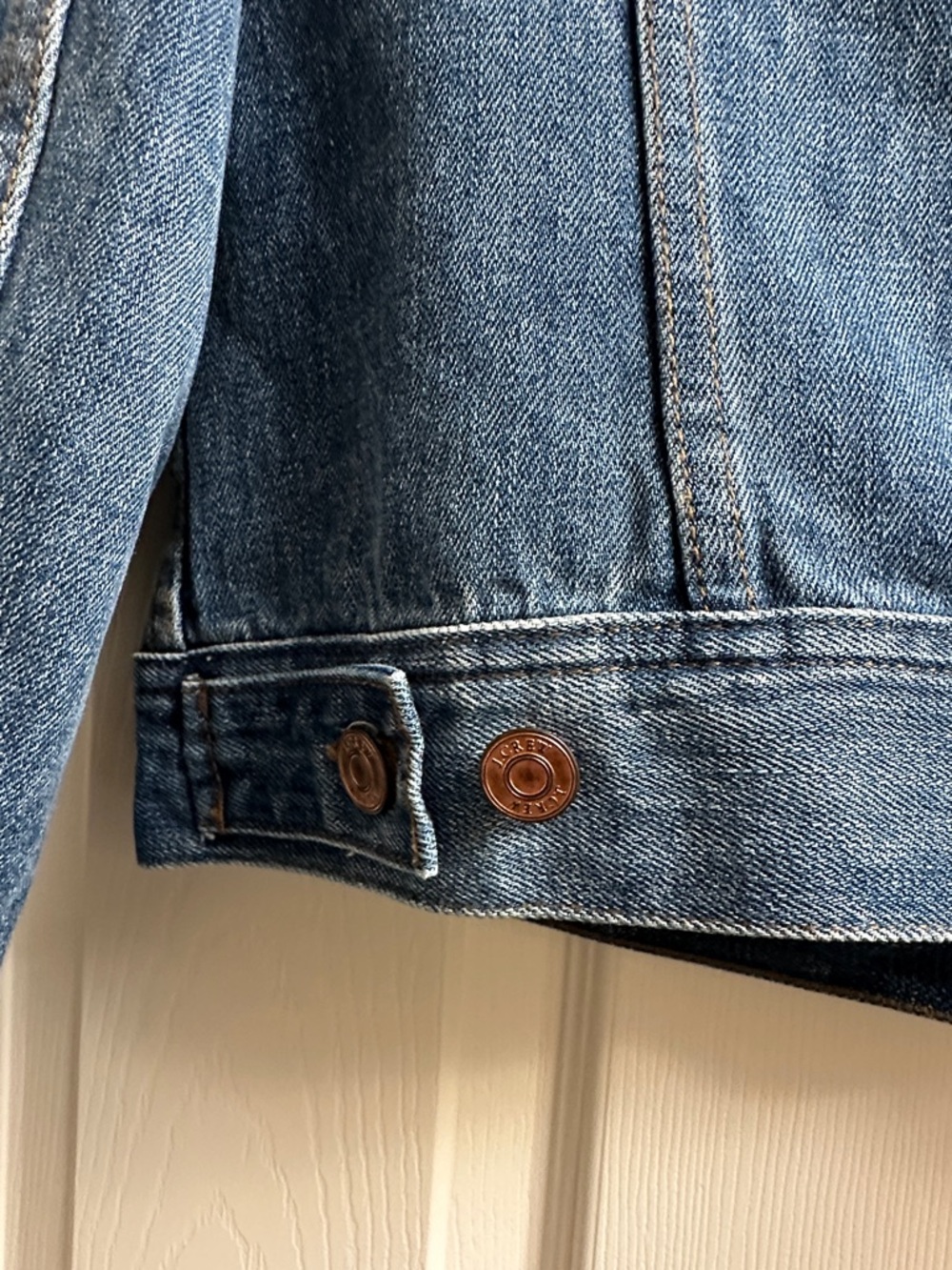 J. Crew Medium Blue Denim Jean Jacket.  Classic fit. - Picture 7 of 10